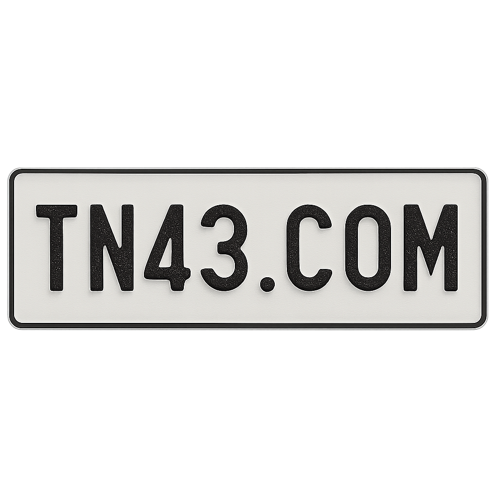 Indian Car Number Plate TN43.com